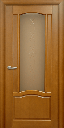 Дверь из массива Гамма Ель Стекло с рисунком Лента - фото 1